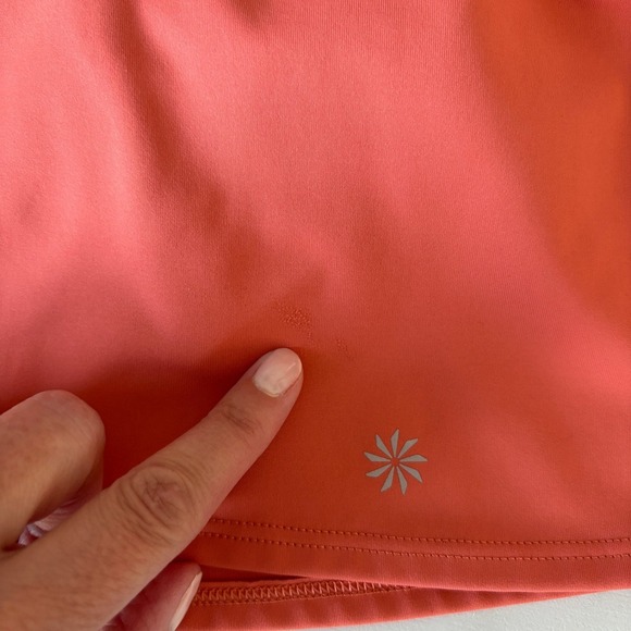Athleta Size Medium Conscious Crop Racerback Orange Logo Sports Top Athleisure - Picture 6 of 7